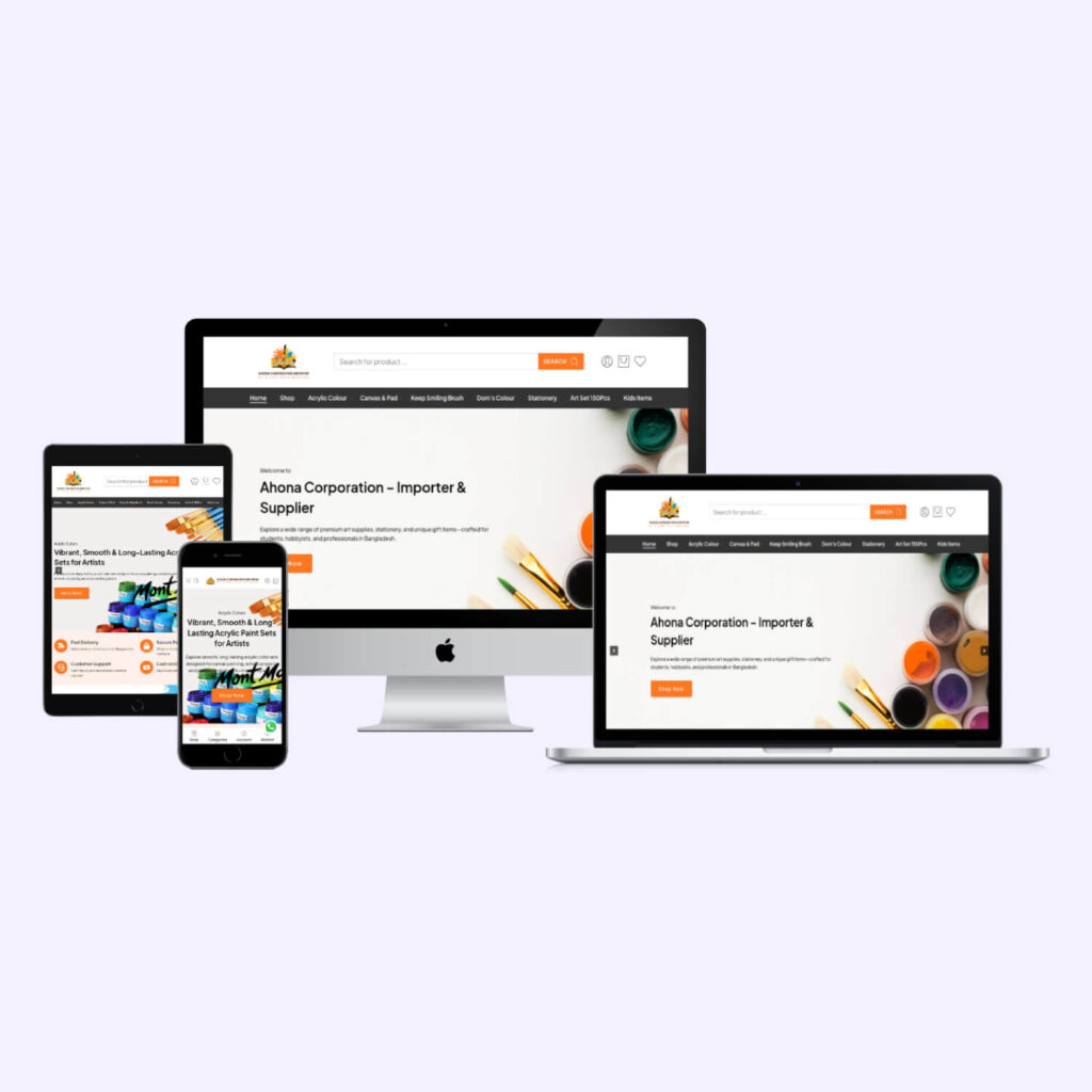 E-commerce Website Design for Ahona Corporation